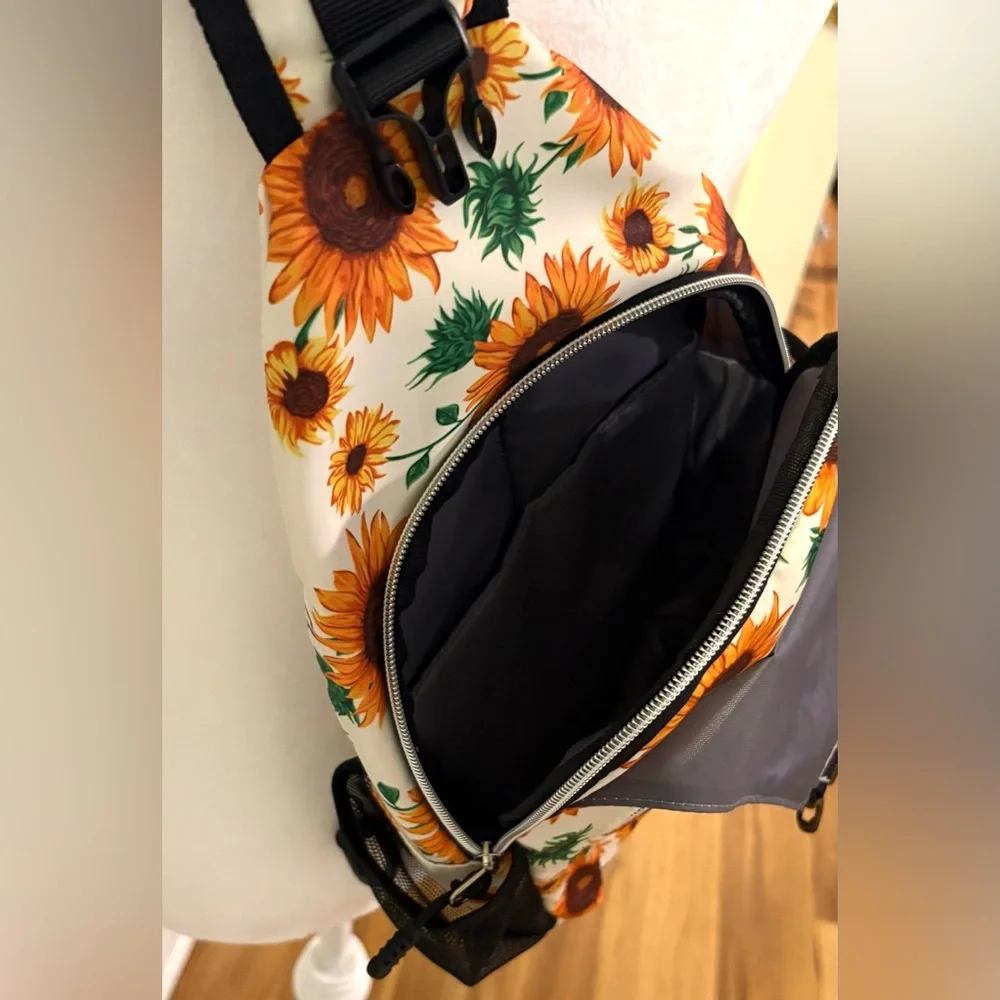 NEW Mosiso, Sunflower Sling Backpack Crossbody, Adjustable Strap